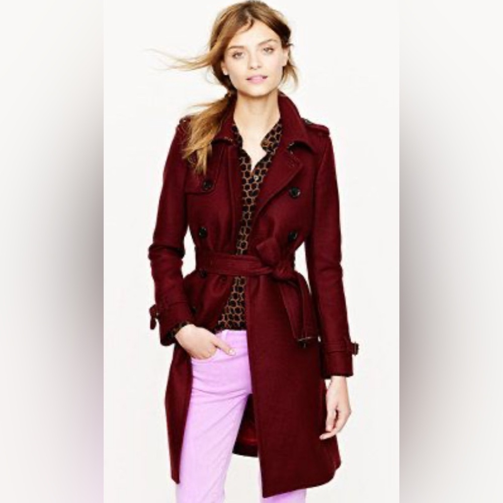 J.Crew Icon Wool-Cashmere Trench sz 4